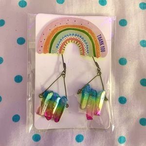 FREE W PURCHASE Rainbow Crystal Earrings
